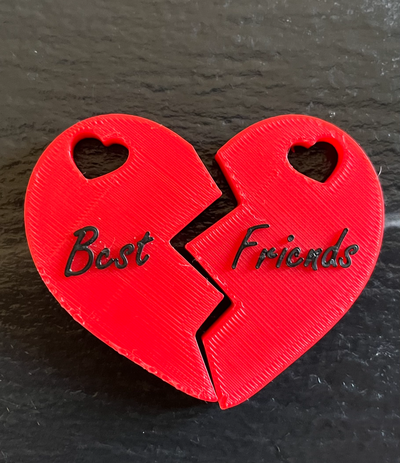 friends key chain by sparkyshadow art 2d keychain forever love heart friend 3d print model - Mito3D