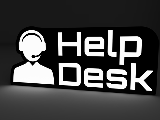 desk tech support callcenter lightbox by 3dacores art signs & logos helpdesk led lamp 3d print model - Mito3D