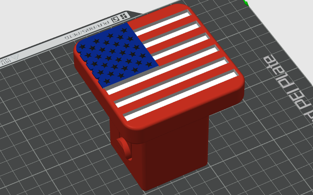 usa flag hitch cover remixed by dnewman5 art signs & logos 3d print model - Mito3D