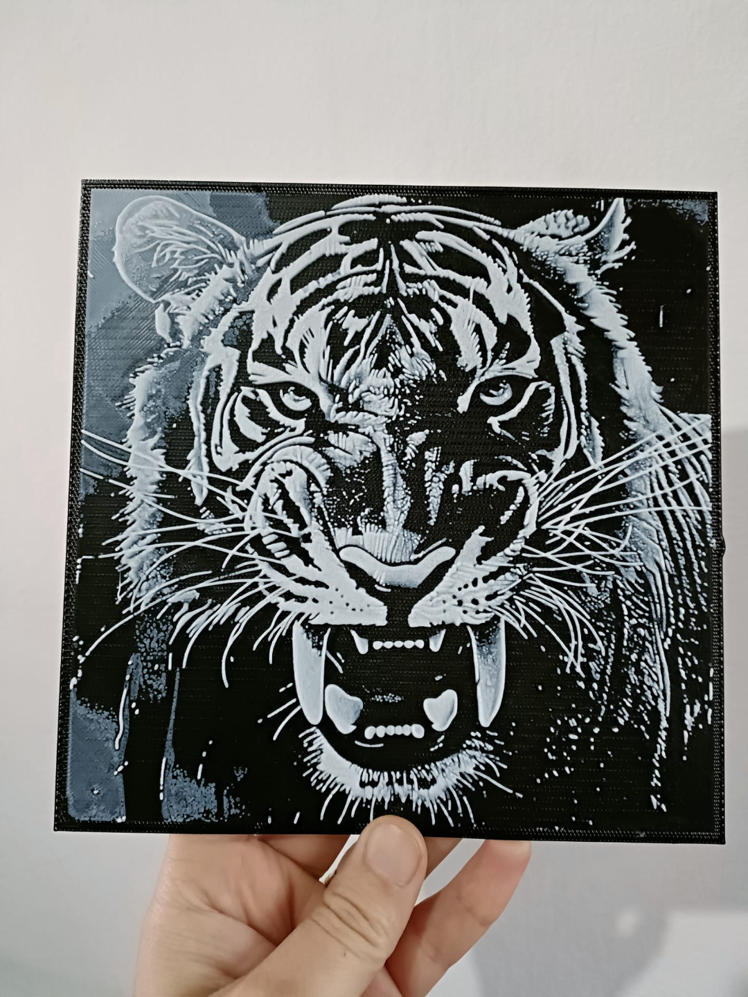 tiger portrait - 2 colors black & white by sduppleganger art 2d 2dart animal animals wall bw 3D print model - Mito3D