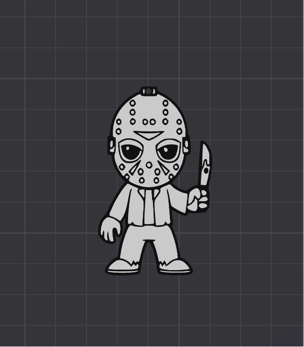 jason voorhees friday 13th keyring by cruse2382 art 2d 3D print model - Mito3D