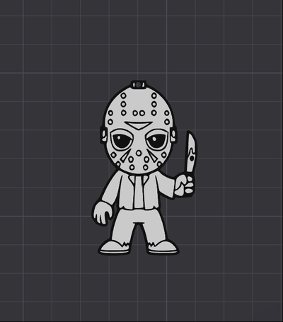 jason voorhees friday 13th keyring by cruse2382 art 2d 3d print model - Mito3D