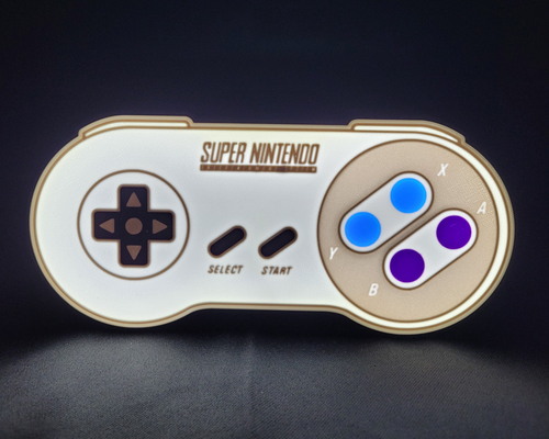 snes kontrolör hafif kutu by 3d geek ev halkı dekor nintendo retro nostalji 3d print model - Mito3D