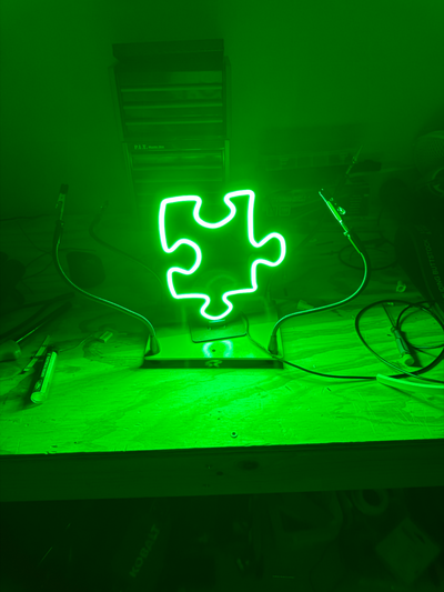 neon puzzle piece sign by bigjerm12 art signs & logos led office desk accessories 3d print model - Mito3D