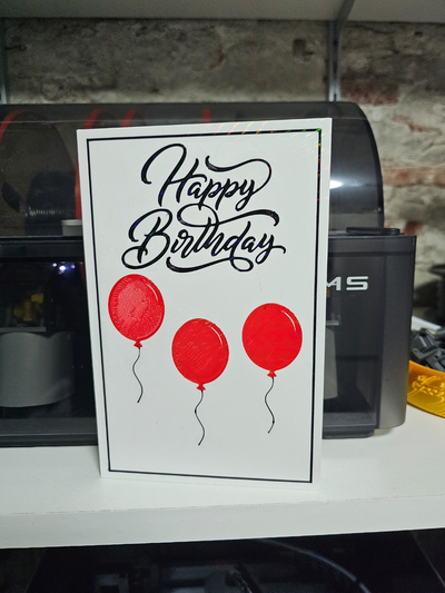 heureux anniversaire carte by id marque art 2d 39 célébrer fête 3d print model - Mito3D