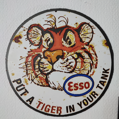 6-color hueforge vintage esso tiger sign by avdh 1983 art 2d 3d print model - Mito3D