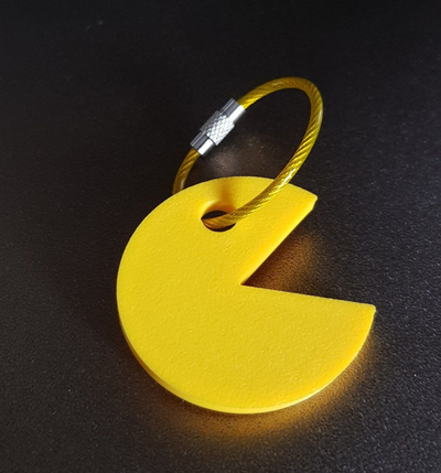 pac man porte clés by zambie 3d outils gadgets pac homme man accessoires jaune 3d print model - Mito3D