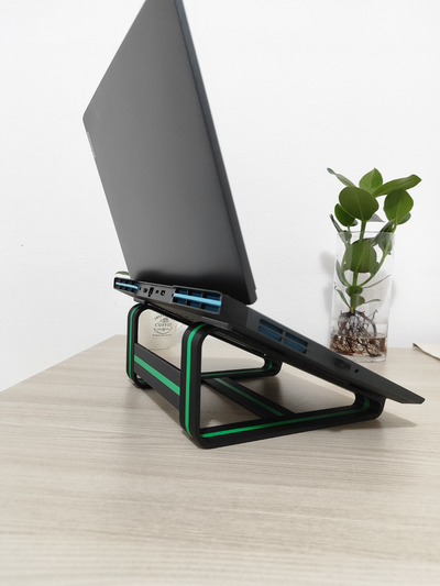 gaming laptop stand - big notebook riser by terence 3d hobby & diy electronics bambulab 3d print model - Mito3D