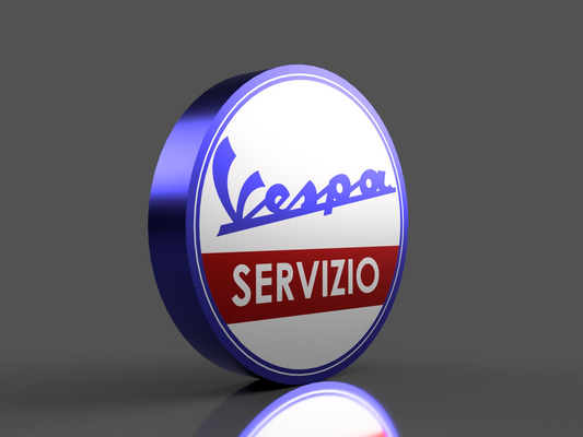 vespa servizio lightbox by scubafan hobby & diy electronics piaggio service light art box led lamp 3d print model - Mito3D