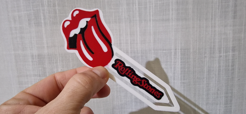 rolling stones bookmark marcador by darvil66 art models books marker book 3d print model - Mito3D