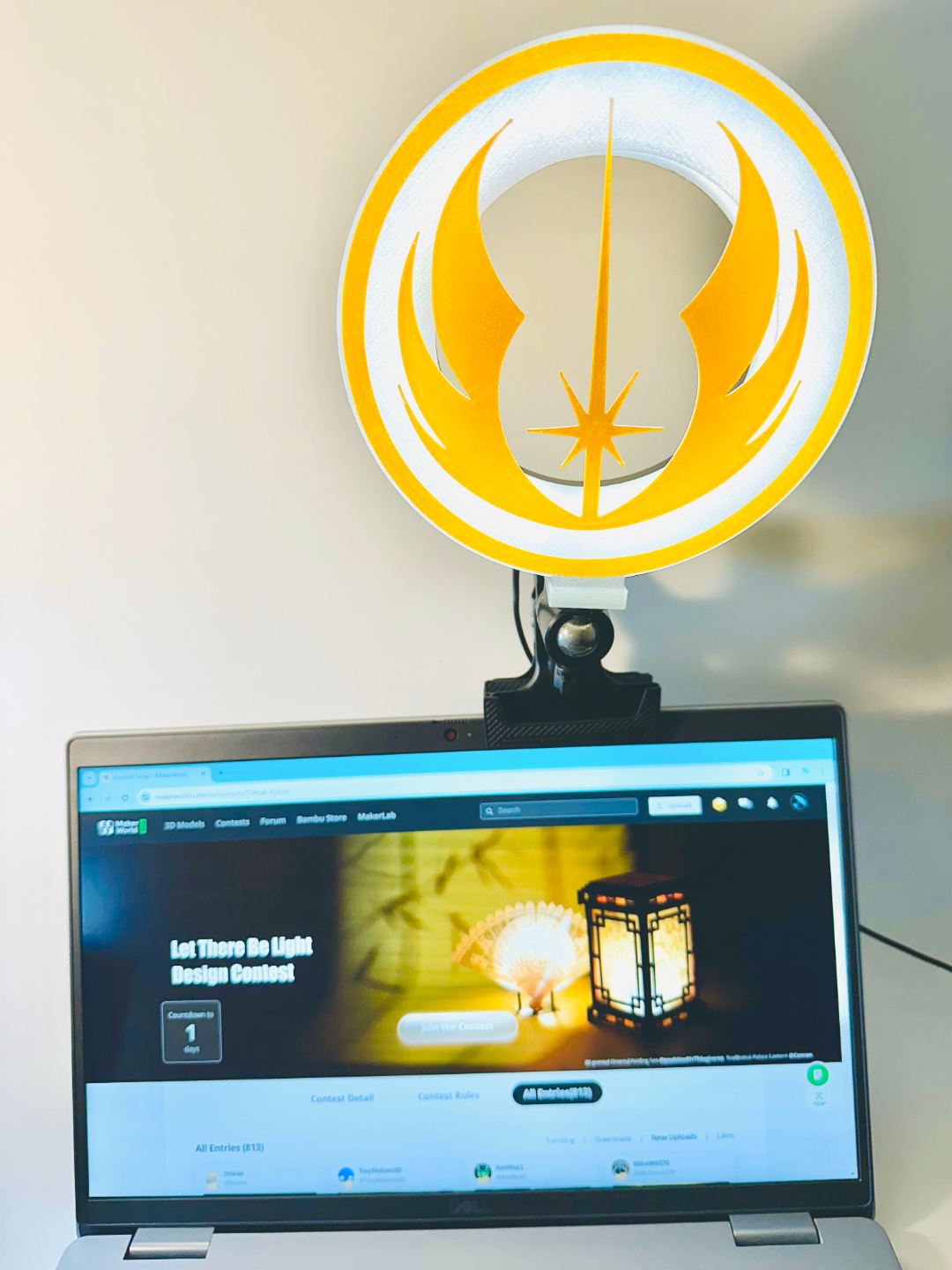 inspire my ring light a weirdly good addition by travis household office bambulab bambulabp1s ringlight lettherebelight zelda link starwars empire jedi wonderwoman youarestrong inspiration weirdest decoration legend of galacticempire jediorder 3D print model - Mito3D