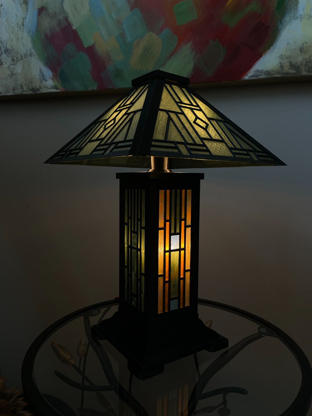 personnalisable coloré verre lampe by codicille ménage décor lumière led modulaire ams table bureau ancien art nouveau style 3D print model - Mito3D