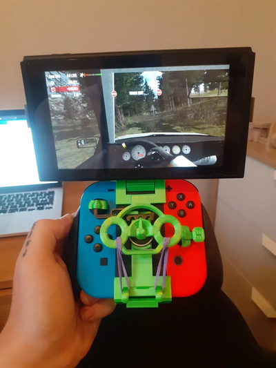 nintendo switch steering wheel joy-con controller by onedaydruck hobby & diy rc joycon 3d print model - Mito3D