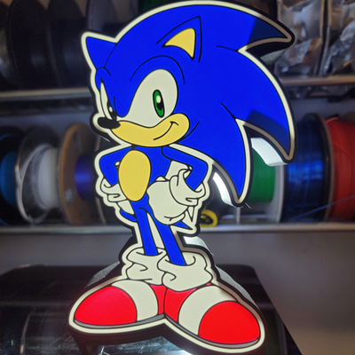 sonic hedgehog usb led lightbox by joshuamakes household decor light box man cave game room kids gift classic sega 3d print model - Mito3D