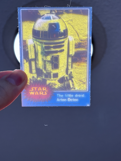 r2d2 artoo-detoo lithophane trading card by leonardwaynejr generative 3d model hueforge & star wars 3d print model - Mito3D