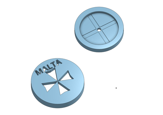 moneda soporte encaja malta 1c 1972 85 by w koloska arte insignias 3d print model - Mito3D