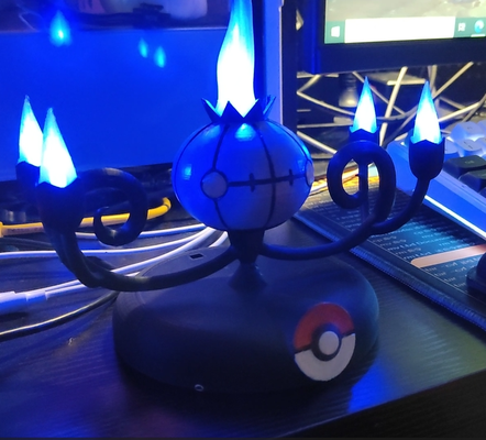 pokemon-chandelure small lamp shell by readbean toys & games characters pokemon chandelure light 3d print model - Mito3D