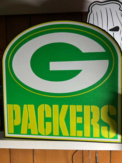 green bay packers light box by deezprints art signs & logos nfl 3d print model - Mito3D