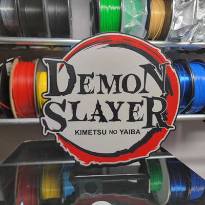 demon slayer logo usb led lightbox by joshuamakes household decor light box anime comics kimetsu no yaiba gift 3d print model - Mito3D