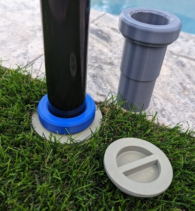 pool umbrella stabilizer sleeve reducer adapter basketball by ntalekt household garden summer parasol aquastar 3d print model - Mito3D