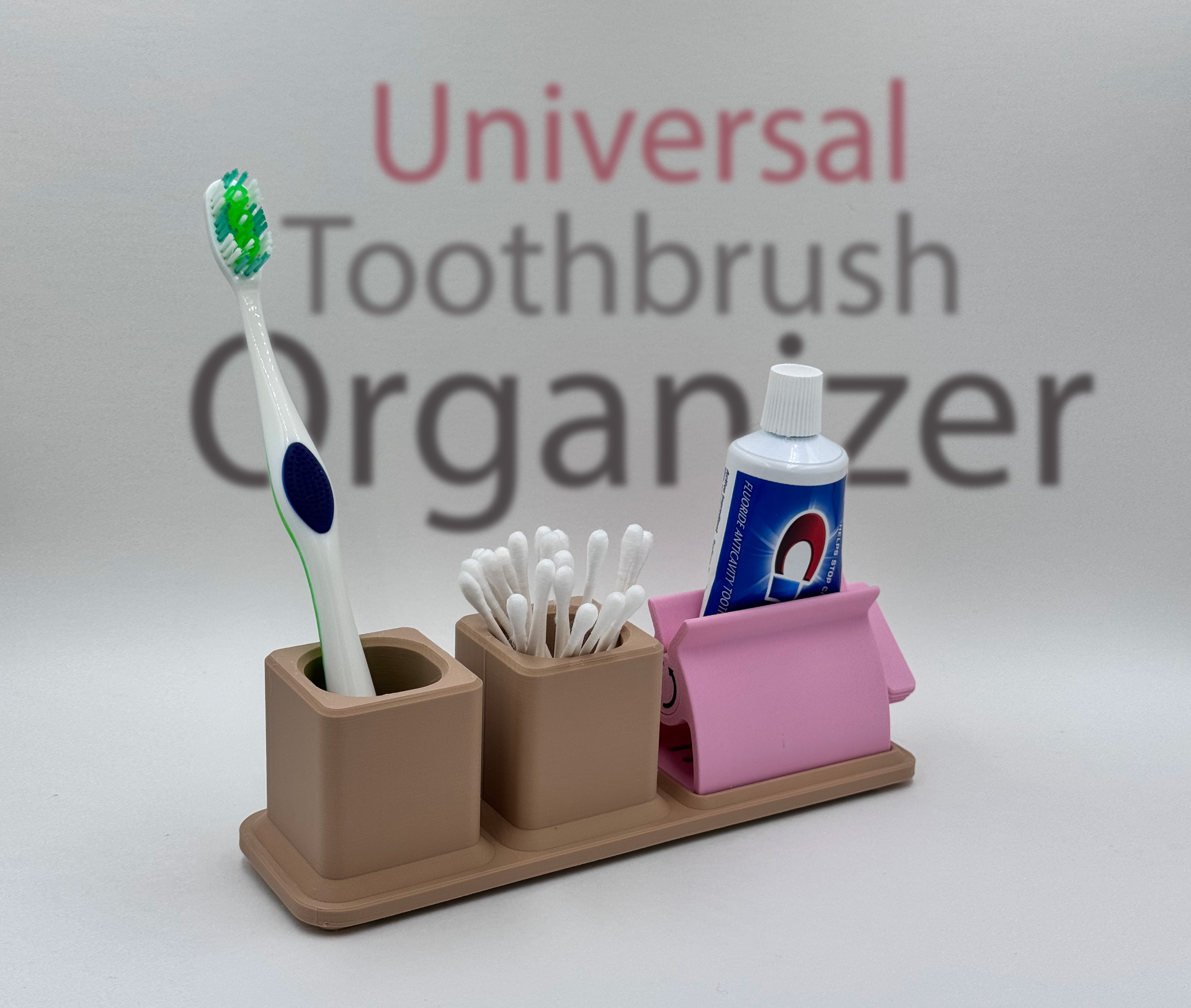 universal toothbrush organizer v2 by ruvim kub tools organizers stand toothpaste standfortoothpaste ruvimkub holder squeezer 3D print model - Mito3D