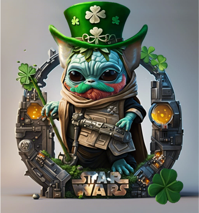 grogu 39 trèfle surprise 3d imprimé st patty journée amusement forge chapeaux by aimantdanny art 2d guerres étoiles babyyoda mandalorien jaune lutin st patrick's day irlandais chance figurine mignonne jouet impression stampa impresin drôle 3d print model - Mito3D