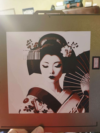 portrait of geisha forge chapeaux 3color by fikuss30 art 2d tokyo asie 3d print model - Mito3D