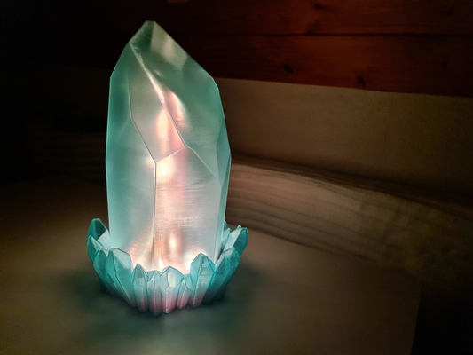 lampe cristal by idée ménage décor transluzent filament led lumière bande lueur in sombre cadeau 39 anniversaire décoration déco décorer quartz 3d print model - Mito3D