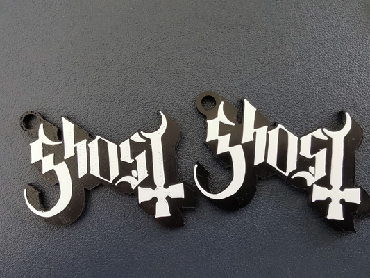 keychain logo ghost band by lucas art signs & logos rock music 3d print model - Mito3D