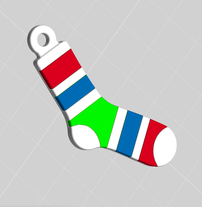 chaussette multicolore portachiavi journée mondiale dei chaussettes incomparable by mikybuco outils gadgets porte clés 3d print model - Mito3D