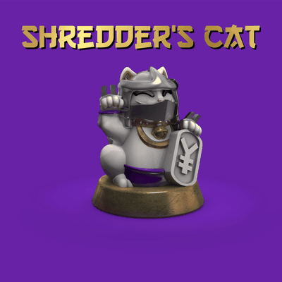 shredder's cat by collecticraft toys & games characters tmnt teenahe mutant ninja turtles shredder lucky japanese art toy design minimal mmu multicolor supportless 3d print model - Mito3D