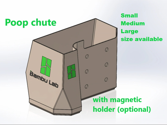 bok kaka şut isteğe bağlı mıknatıslar x1 p1 dizi by 3dtechbase 3d yazıcı aksesuarlar konteyner kutu bambulab karbon temizlemek çöp kutusu kova ateş etmek bambu laboratuar aksesuar 3d print model - Mito3D