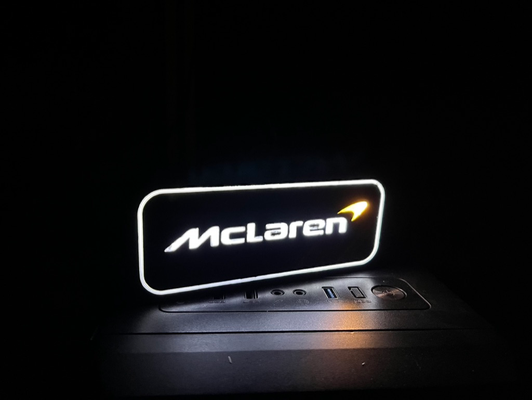 mclaren caja ligera ligero f1 equipo mesa led by 3dgenius arte señales logos circuito sim carreras simulación ornamento color naranja negro bambu bambulab estudio 3d print model - Mito3D