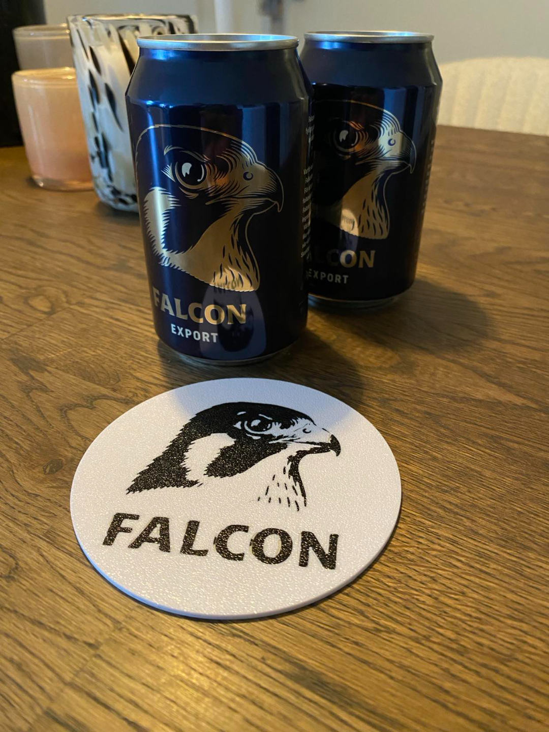 faucon bière coaster by ahlin 95 ménage décor ol suédois 3D print model - Mito3D