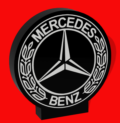 mercedes led hafif kutu by lldj3d sanat işaretler logolar deko dekorasyon duvar sanatı lamba ışık led ışığı lamba kutusu leopar benz amg işaret logo ams renkli kutu led fanart hayran 3d print model - Mito3D