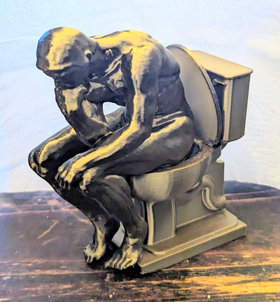 toilet thinker by frz3d prints art sculptures stature wc 3d print model - Mito3D