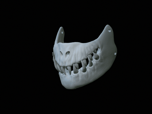 diabo salamandra mascarar by rott3d adereços cosplays máscaras capacetes cosplay lagarto demônio arte projeto esculpir escultura dente cabeça queixo artista assustador arrepiante bruxas ossos 3d print model - Mito3D