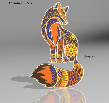 mandala raposa by reuter corporação arte 2d parede decoração 3d 3d print model - Mito3D