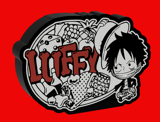 luffy trozo led caja ligera by lldj3d arte señales logos pieza deco decoración pared mural lámpara ligero luz leopardo anime historietas firmar logo ams multicolor arte led fan ventilador 3d print model - Mito3D