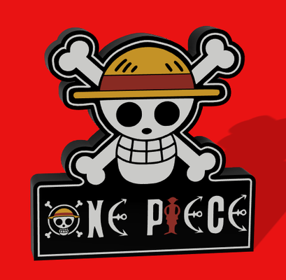 one piece logo led lightbox by lldj3d art signs & logos luffy onepiece deco decoration wall wallart lamp light lampbox ledlight lampart anime comics sign ams multicolor box lightart ledbox fanart fan 3d print model - Mito3D