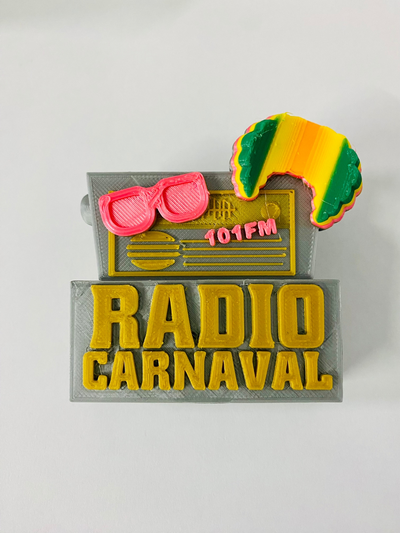 rádio carnaval 3d 2024 by maleta azul arte sinais logotipos 3d print model - Mito3D