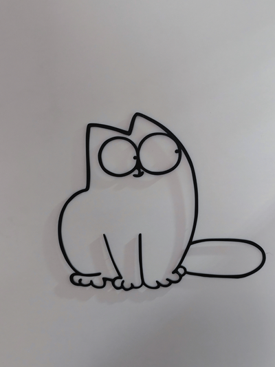 simon s cat sitting by onkelsam art 2d wall 2024 3d simon's simons simonscat 3d print model - Mito3D