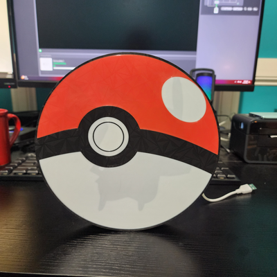 yakalanan pikaçu hafif kutu by tcs3d sanat işaretler logolar pokemon pokeball led işaret ams 3d print model - Mito3D