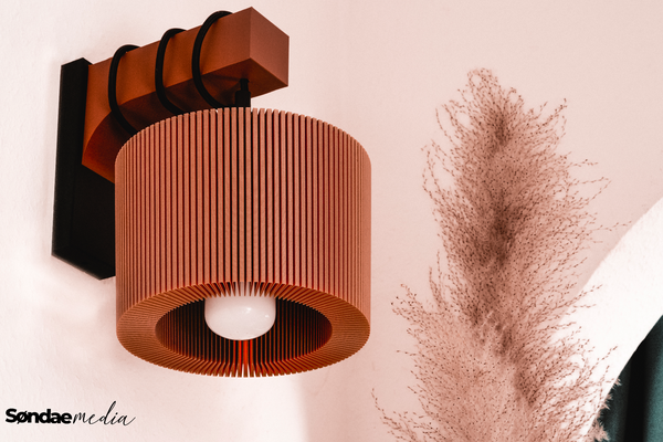 stimmung mauer lampe by abonnieren haushalt dekor modern boho holz bambus bambu kork kunst licht decke zauberstab 3d print model - Mito3D