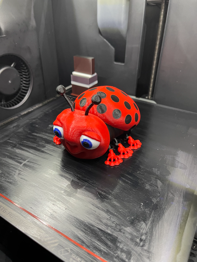 articulated flexible cute ladybug aka ladybird by kugelmann toys & games toy flexi animal fun kids 3d print model - Mito3D