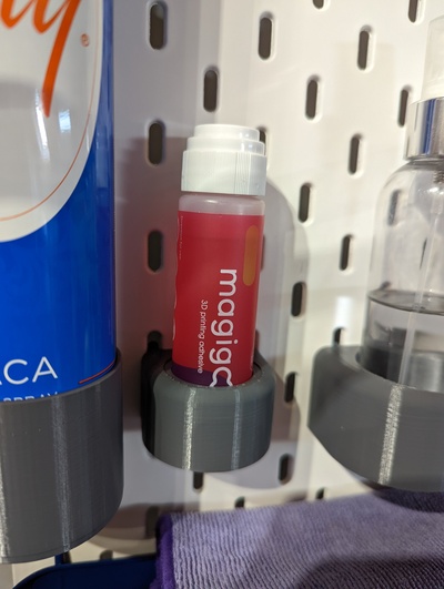 ikea skadis bottle holder 30mm remixed by m3d print tools organizers pegboard magigoo 3d print model - Mito3D