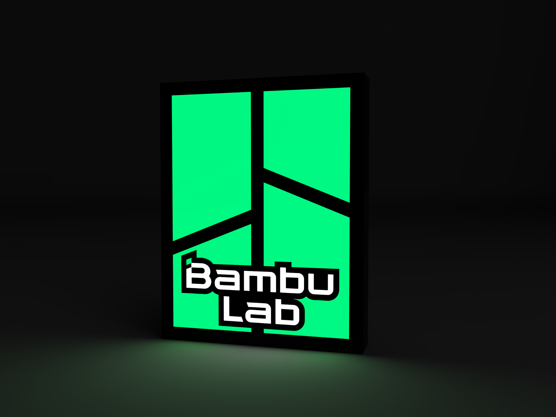 bambu labor leuchtkasten led lampe lager box by 3dacores kunst zeichen logos drucker zubehör 3D print model - Mito3D