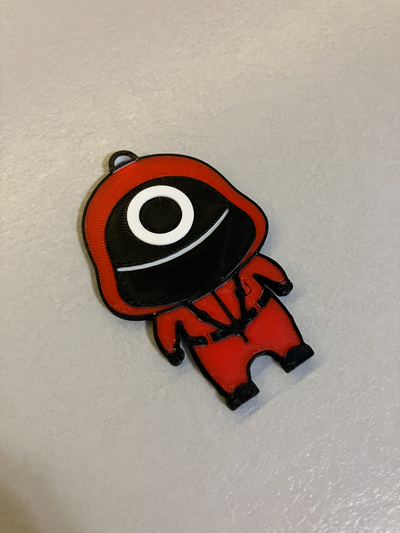 squid game key ring by user 3481408450 art signs & logos cool multicolor cahin 3d print model - Mito3D