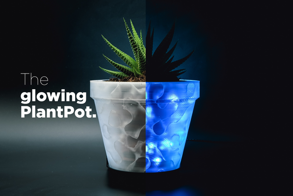 glowing plantpot by jonas h household garden plant pot flower light gardening led container art ikea blume leuchte vase 3d print model - Mito3D