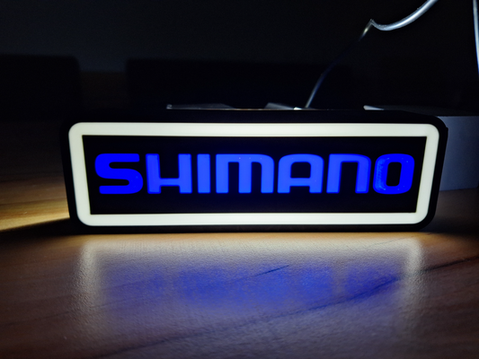 shimano lightbox by christophh art signs & logos fishing fischen angeln light box 3d print model - Mito3D